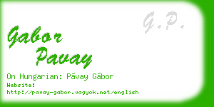 gabor pavay business card